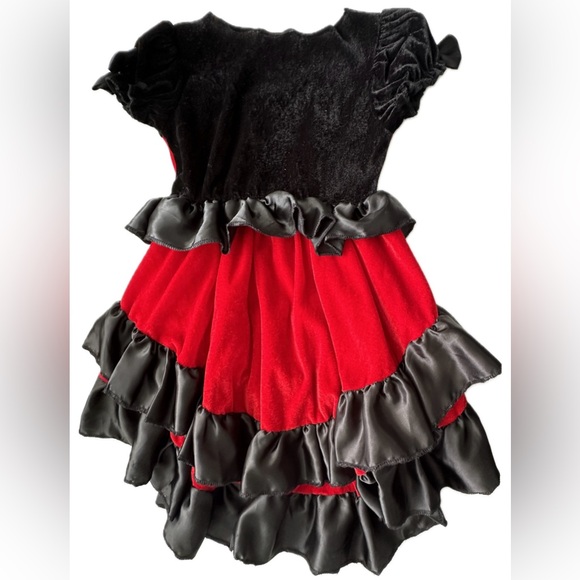Dream Weavers girl’s Can Can Costume for Halloween color Red. Size 4-6T. - Picture 4 of 8